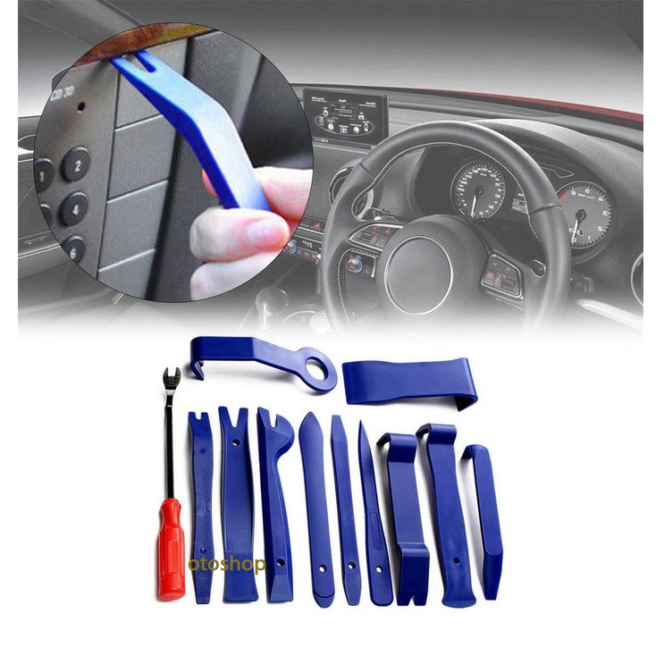 Bộ dụng cụ 12 món tháo mở nội ngoại thất xe