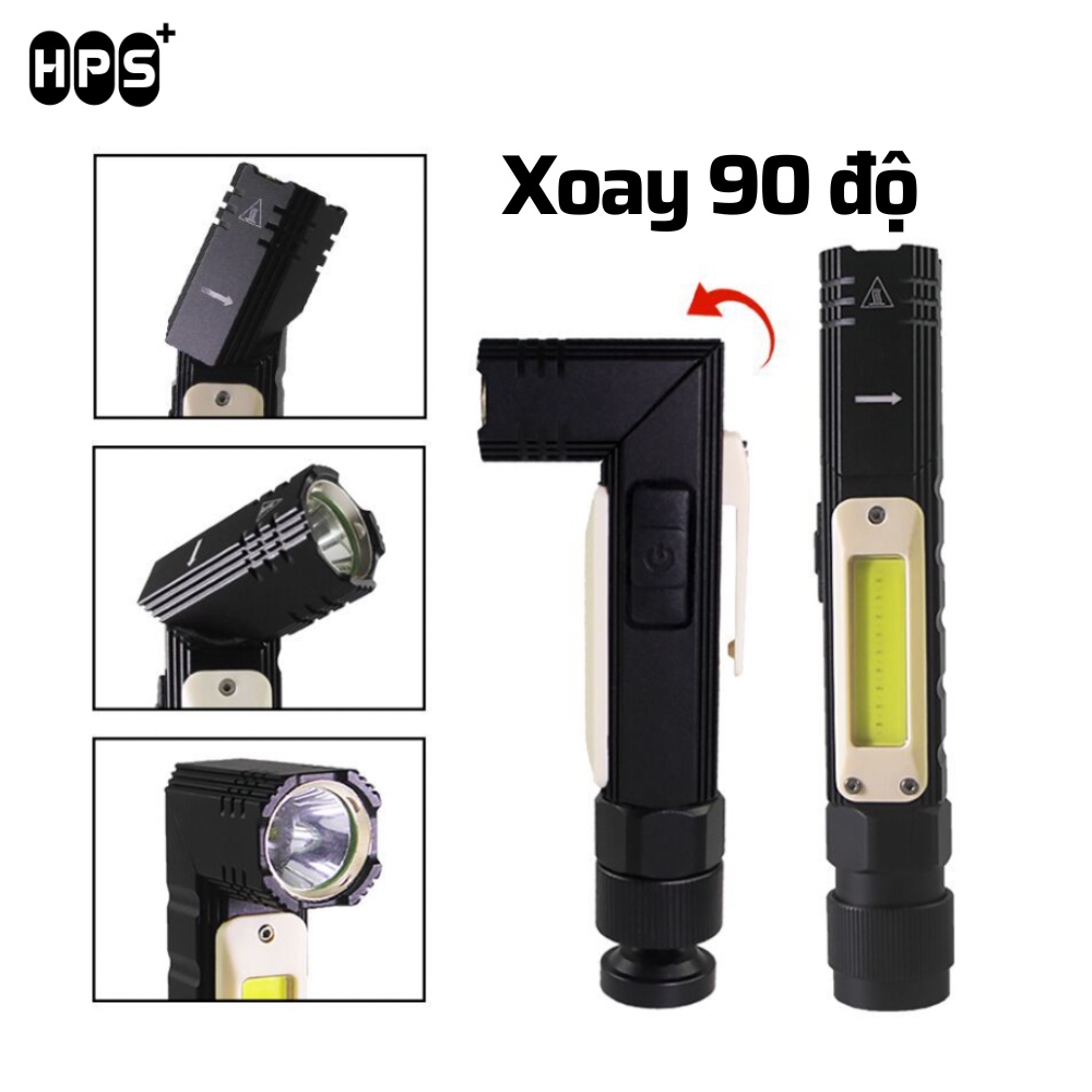 Đèn pin siêu sáng ban đêm mini có thể điều chỉnh góc sáng, cắm sạc USB siêu tiện lợi và nhỏ gọn