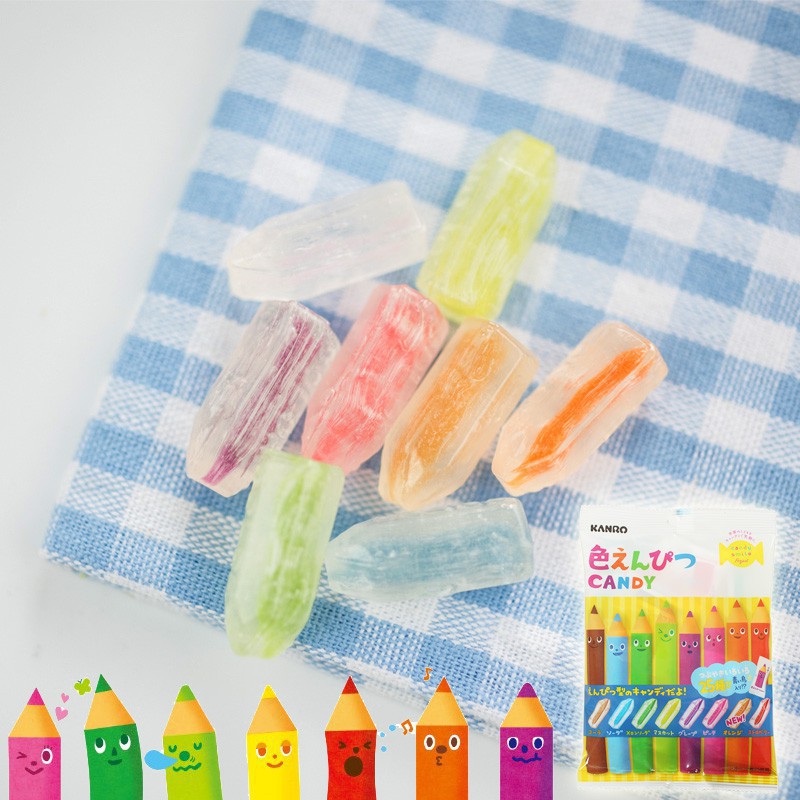 Kẹo bút chì trái cây sắc màu Kanro 8 vị