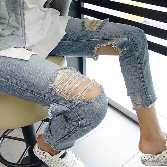 (BB- Hàng order) Quần jeans rách Ulzzang QJ120