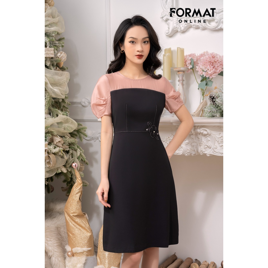 Đầm nữ FORMAT 2 lớp ngắn tay B993-742I