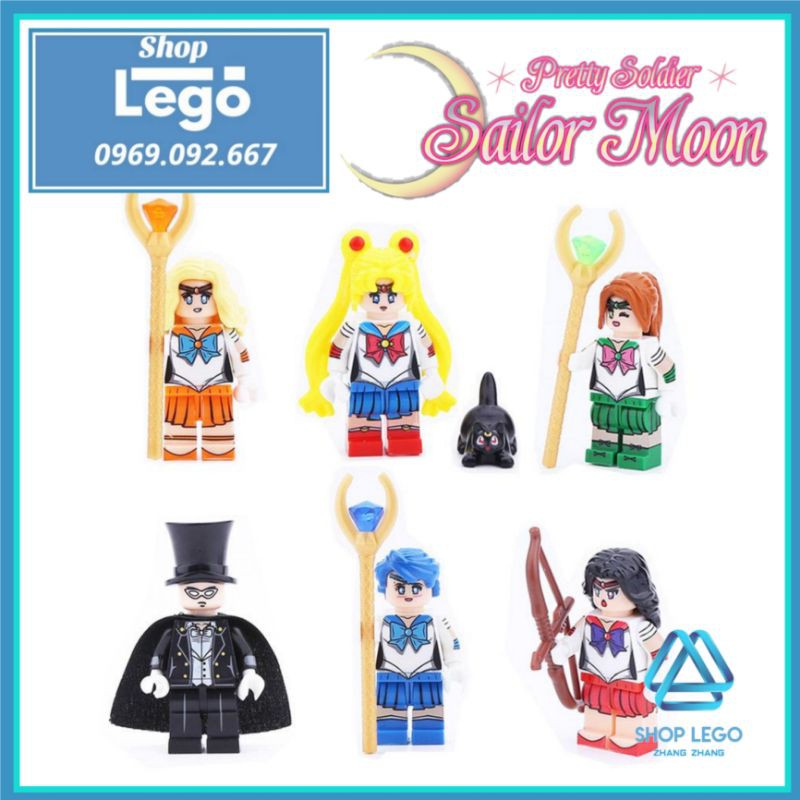 Xếp hình Sailormoon Mars Venus Mercury Jupiter Chiba Mamoru thủy thủ mặt trăng Lego Minifigures JY106