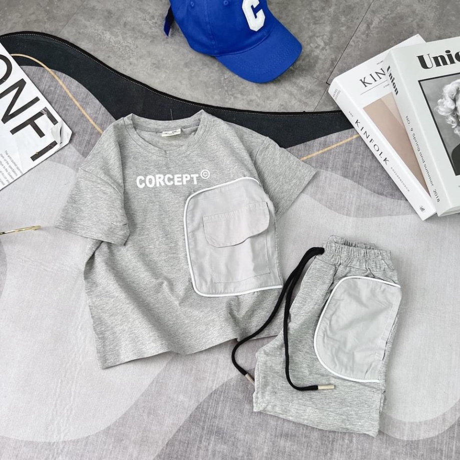 Bộ quần áo cộc tay thể thao bé trai, Bộ quần áo CORCEPT phản quang cho bé size 10-30kg