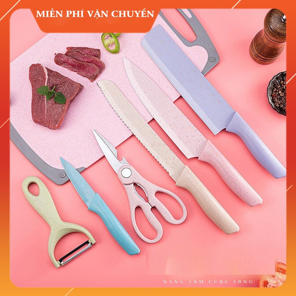 Bộ Dao Kéo Làm Bếp Lúa Mạch 6 Món