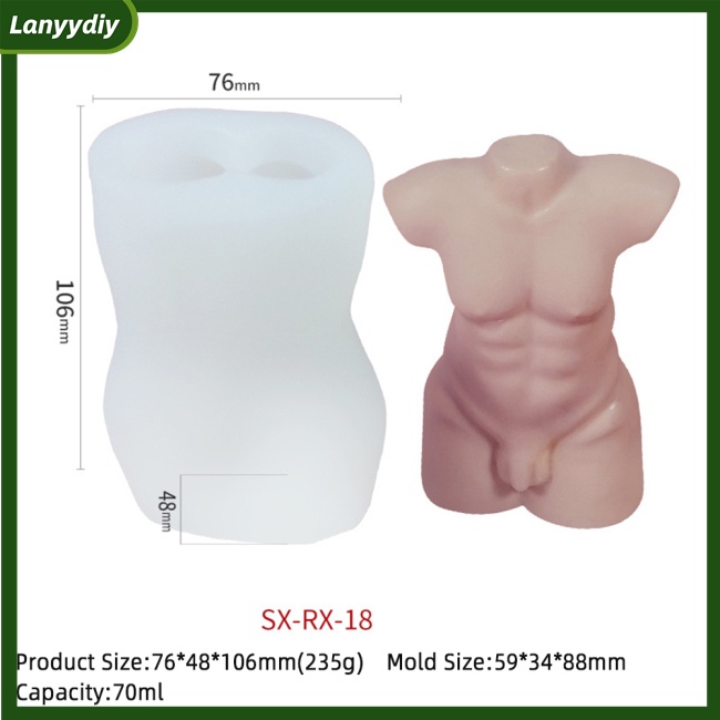 Khuôn Silicone Làm Bánh / Xà Phòng / Nến Hình Người Phụ Nữ / Người Đàn Ông 3D