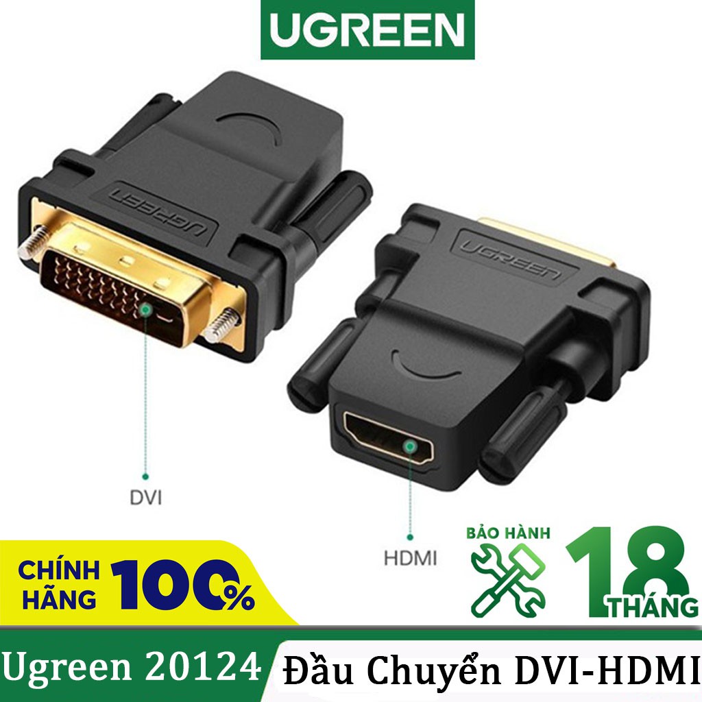 Đầu Chuyển Đổi DVI(24+1) Sang HDMI Ugreen 20124 Cao Cấp