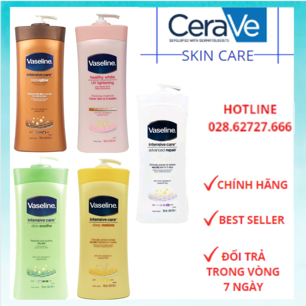 Sữa Dưỡng Thể Toàn Thân VASELINE Body Lotion (725ml)