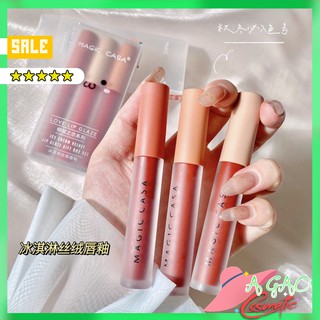 💄👄HERORANGE Son Kem Chất Lì Vỏ Nhung Cao Cấp ,💄👄 Sét 3 Son kem Velvet Magic Casa, Hero orange tone Đỏ Đất💄