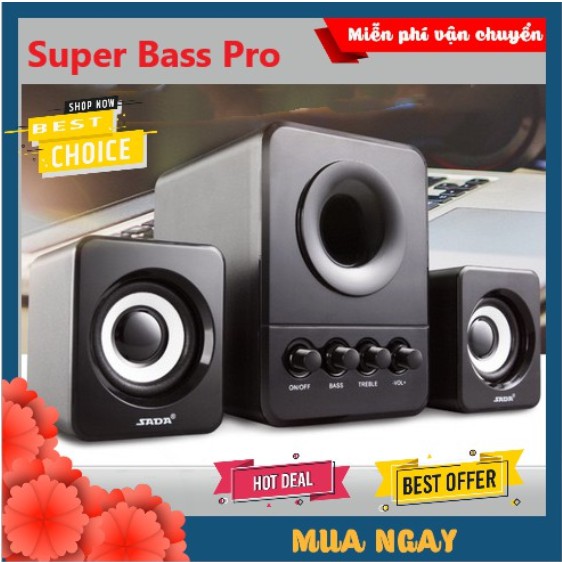 Loa Vi Tính Máy Tính SADA 203 Pro 2021 Cao Cấp, Âm Thanh Super Bass Dùng Cho Cả PC, Laptop Nghe Nhạc Siêu Hay