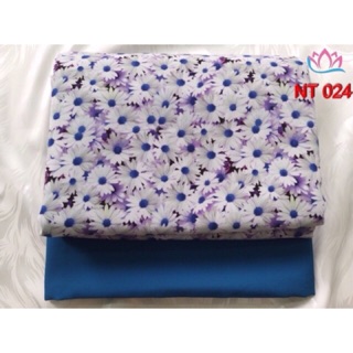 Vải áo dài in hoa cúc nhí