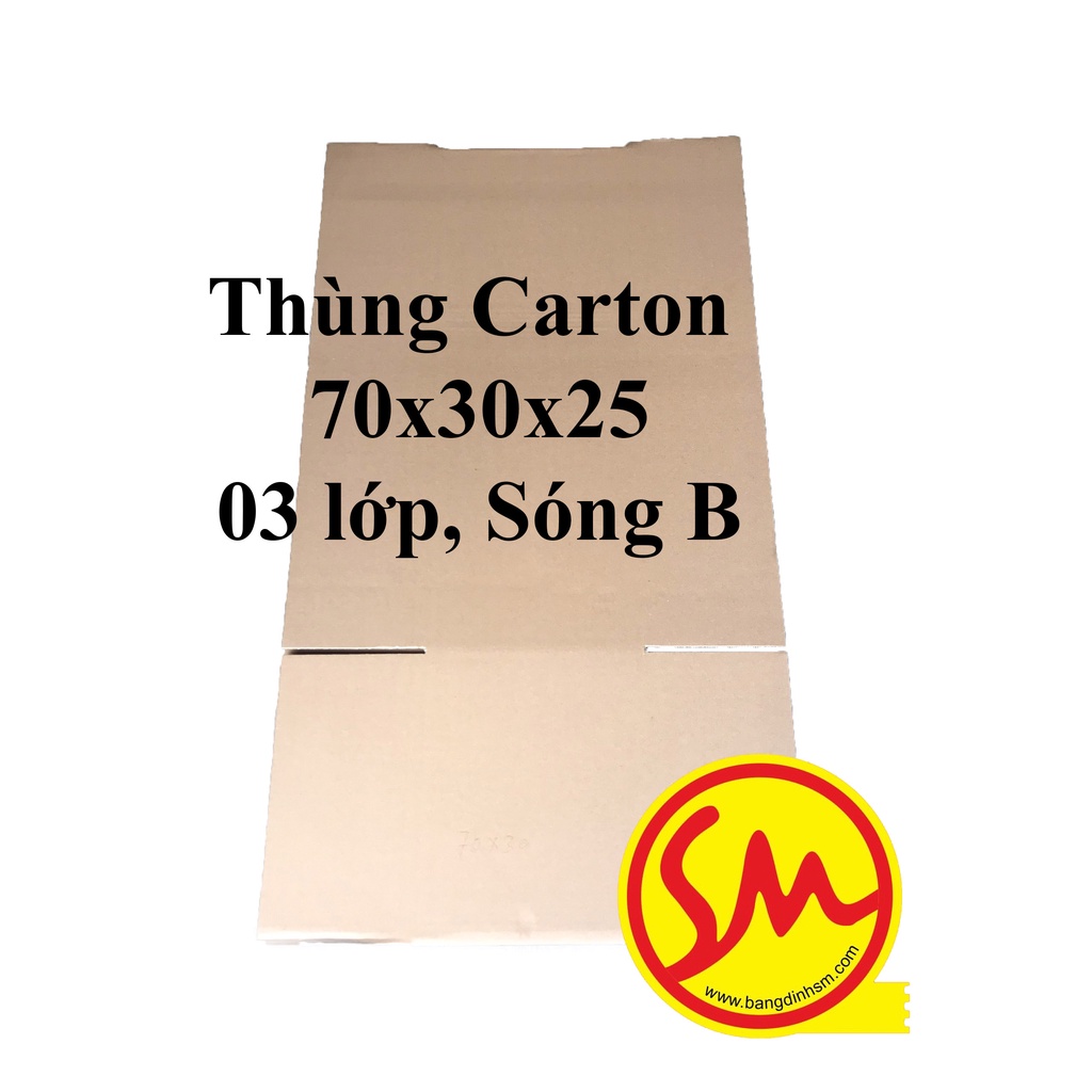 THÙNG CARTON, HỘP CARTON GIÁ RẺ 70x30x25 sóng B  3 lớp size  chuyên dùng ĐÓNG GÓI CÁC SẢN PHẨM, VẬN CHUYỂN DỄ DÀNG