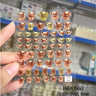 Stick dán móng - stick gấu, hoạt hình, hoa gắn nail