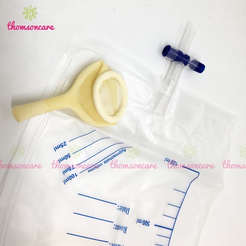 Bao cao su gồm capot trợ tiểu cho nam giới và túi thoát đựng nước thải 2000ml