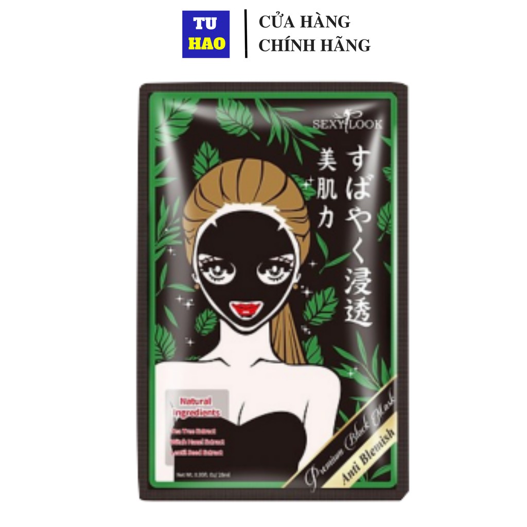 1 Miếng Mặt Nạ Đen Tràm Trà Sexylook Kiểm Soát Dầu&Mụn Tea Tree Anti Facial Mask