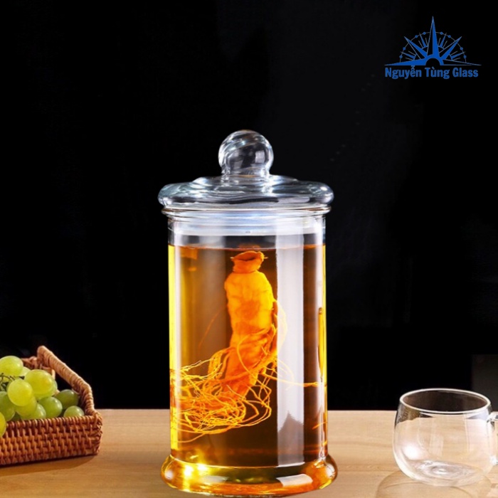 BÌNH NGÂM RƯỢU THỦY TINH TRỤ TRƠN 5 LÍT