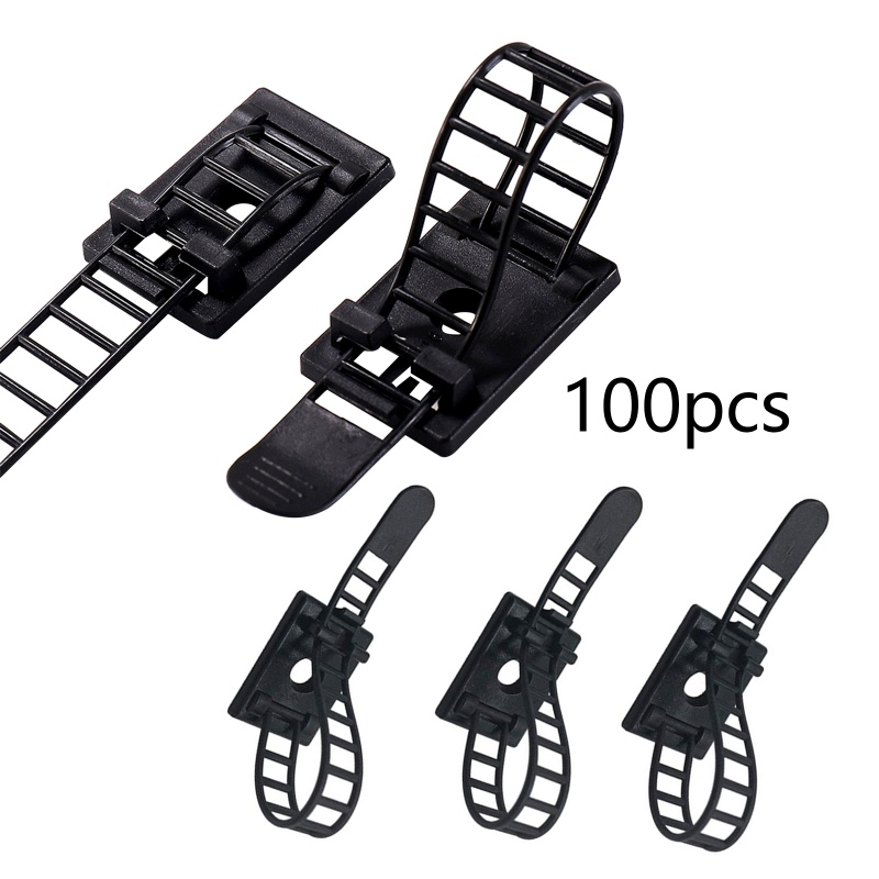 Set 100 Kẹp Cố Định Dây Cáp Tự Dính Tiện Dụng