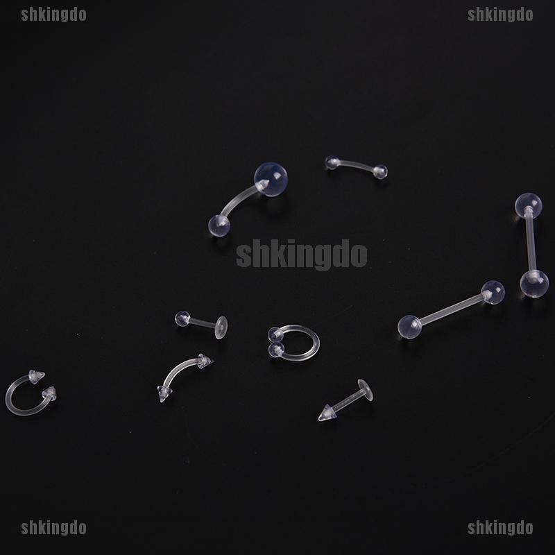 Khuyên xỏ cơ thể màu trong suốt kiểu dáng dễ thương