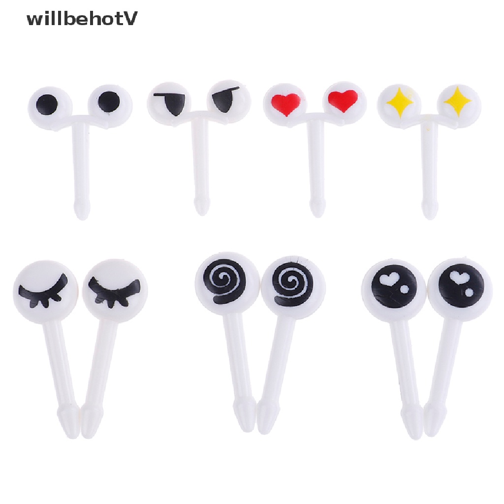 [WillbehotV] Set 10 Nĩa mini Ăn Trái Cây / Sa Mạc Hoạt Hình Có Thể Tái Sử Dụng Cho Trẻ Em