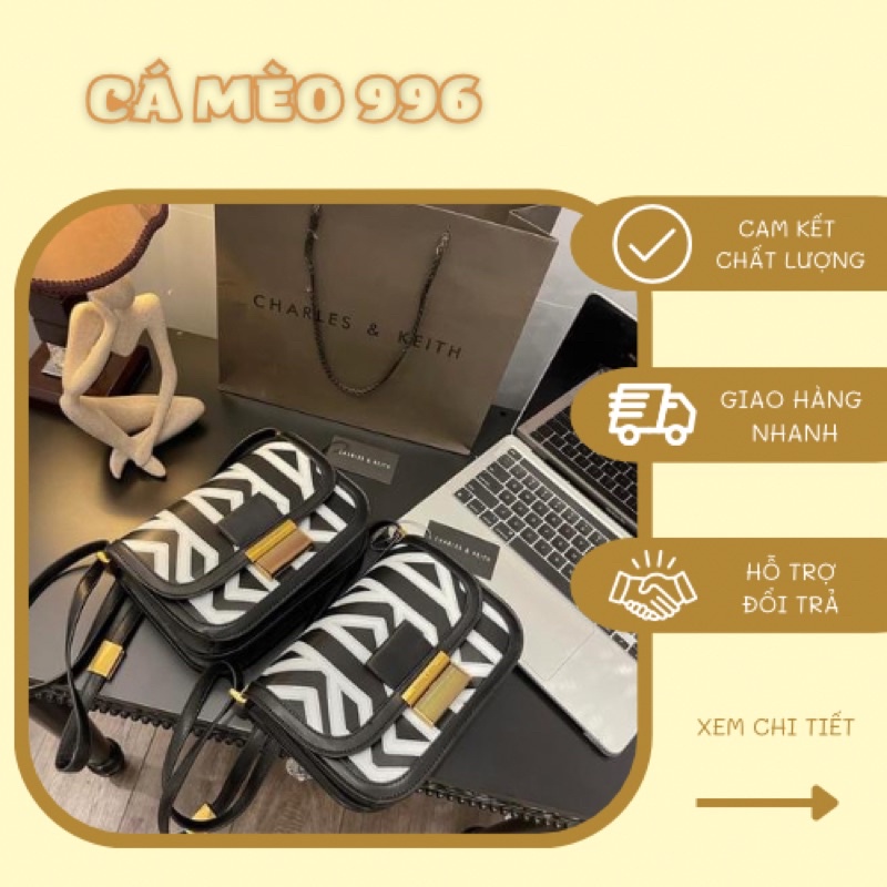 𝙵𝚁𝙴𝙴𝚂𝙷𝙸𝙿 𝙴𝚇𝚃𝚁𝙰 - TÚI XÁCH NỮ 👜 Túi Cnk kẻ trắng chuẩn F1