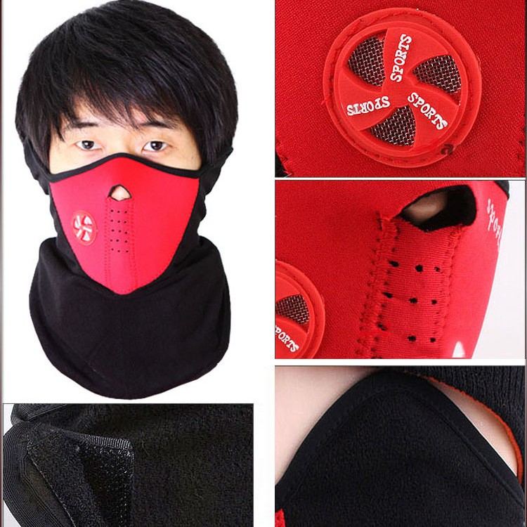 Khẩu trang ninja màu đỏ khẩu trang phượt 2P03