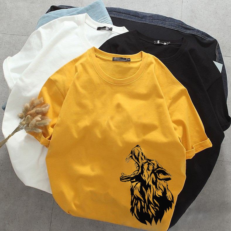 Áo thun nam nữ form rộng sói hú vải dày mịn 20T2771