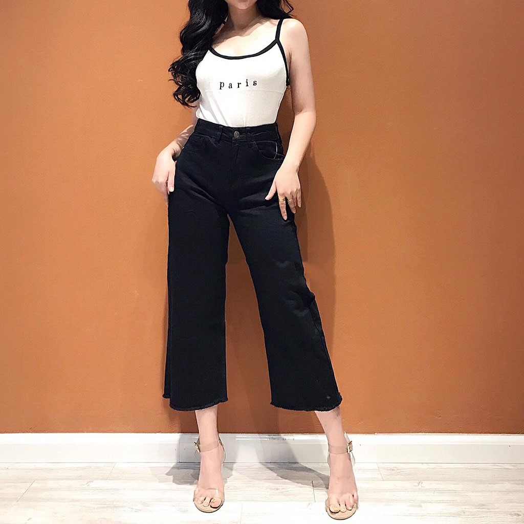 Quần Jean Nữ Culottes Ống Rộng Trắng Đen - Quần Jeans Nữ - Tashop 51 | WebRaoVat - webraovat.net.vn