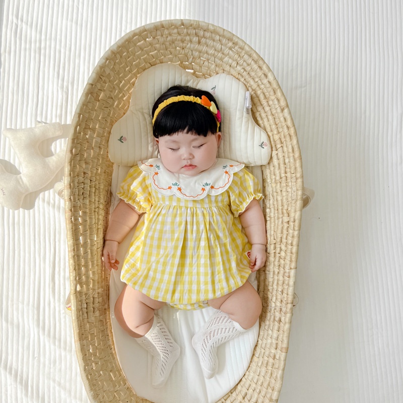 Áo Thun Tay Ngắn Cổ Cánh Hoa Dễ Thương Phong Cách Hàn Quốc Thời Trang Mùa Hè Cho Bé Gái