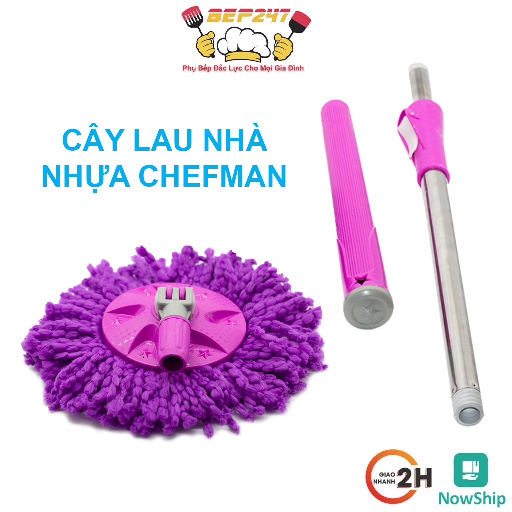 Cây Lau Nhà Nhựa CHEFMAN Cao Cấp, Bảo Hành 12 Tháng, Độ Bền Cao, Màu Sắc Sáng Đẹp