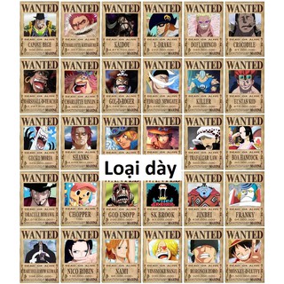 Combo 30 tấm truy nã hải tặc Onepiece wanted poster loại dày