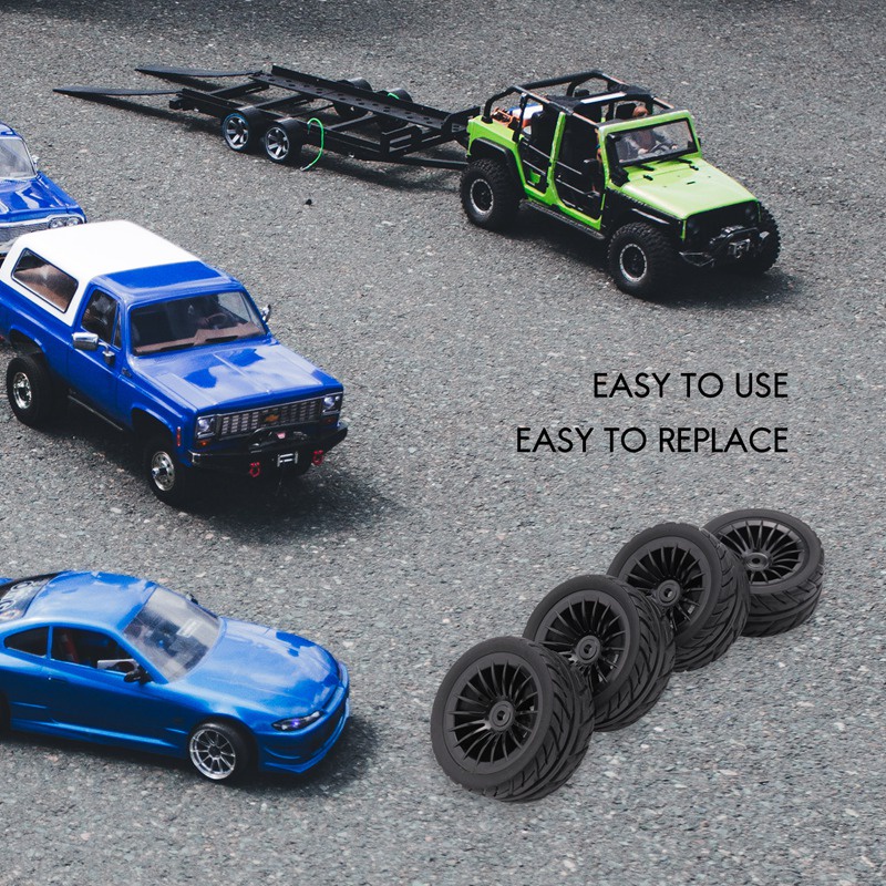 Bộ 4 Bánh Xe Cao Su Cho Xe Hơi Điều Khiển Từ Xa SG1603 SG1604 SG 1603 UDIRC UD1601 UD1602 UD1603 UD1604 1 / 16