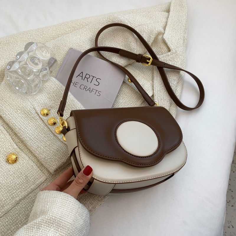 IELGY Túi Đeo Chéo Màu Sắc Tương Phản Phong Cách retro Cho Nữ