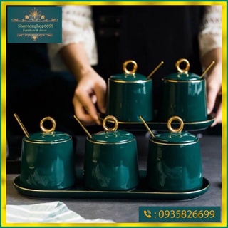 ( có sẵn) Lọ ( hũ , hộp) đựng gia vị sứ cao cấp