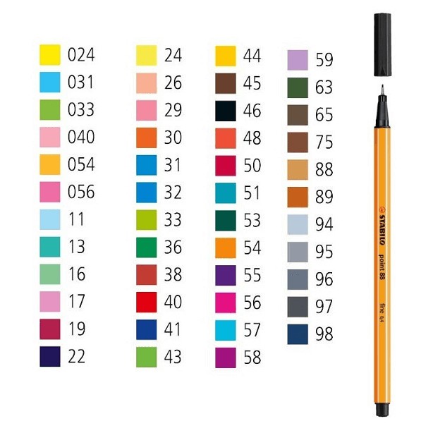 Bút lông kim STABILO Point 88 ngòi Fineliner 0.4mm