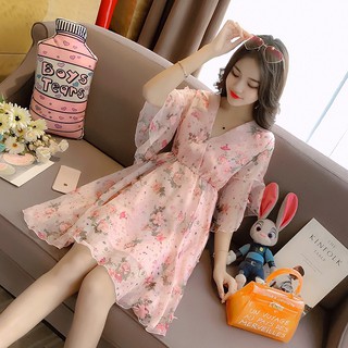 Váy đầm 💖xả sập kho💖 họa tiết hoa nhí tiểu thư chất voan lụa siêu mềm mịn hot nhất thu 2020