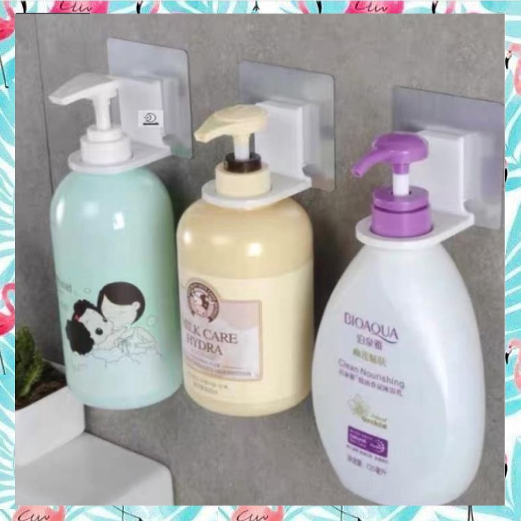 Móc Dán Tường Treo Chai Dầu Gội, Sữa Tắm, Xà Phòng, Nước Rửa Tay Giá Gắn Tường Nhà Tắm, Bồn Rửa