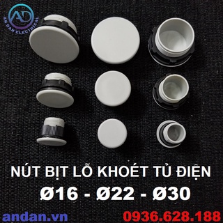 Nút bịt lỗ khoét tủ điện ø16 ø22 ø30, nắp bịt lỗ tủ điện phi 16 phi 22 phi 30, nút che lỗ tủ điện 16mm 22mm 30mm
