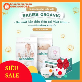 Tã Bỉm Dán/Quần Babies Organic an toàn cho bé S66/M56/L46/M54/L50/XL46/XXL40