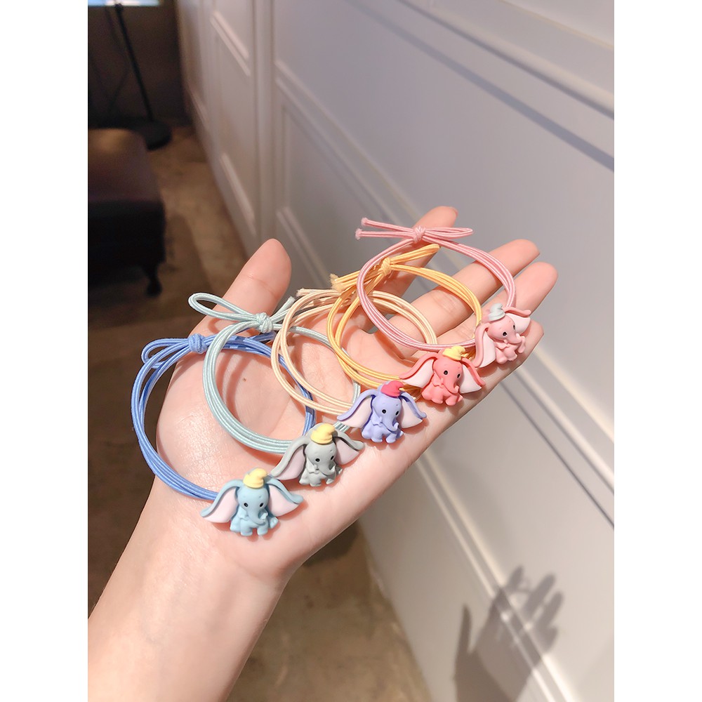Dây buộc tóc thun buộc tóc hình chú voi nhiều màu dễ thương