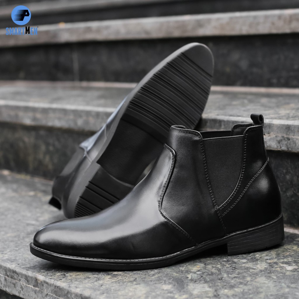 Chelsea Boot Da bò Tăng chiều cao SMARTMEN GD-366 Đen