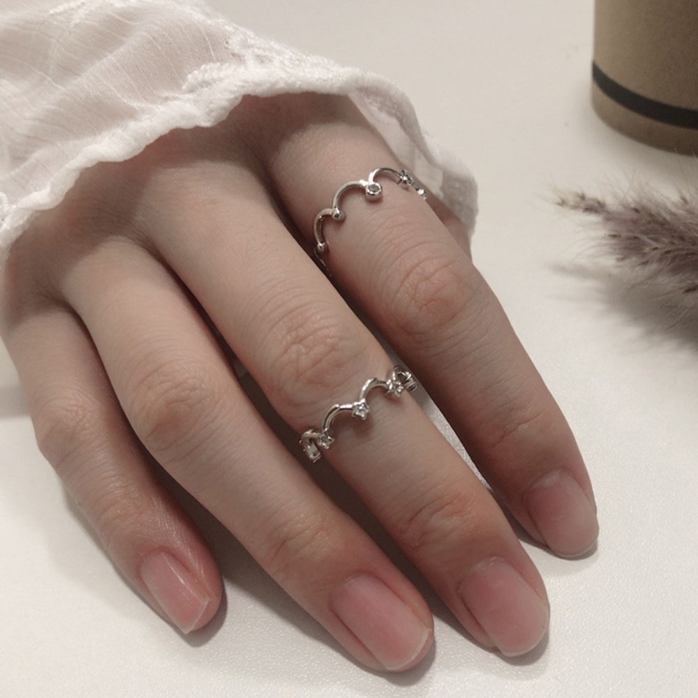 Nhẫn Hở Tùy Chỉnh Hình Vương Miện Ngôi Sao/Vương Miện Đơn Giản Thời Trang Cho Nữ