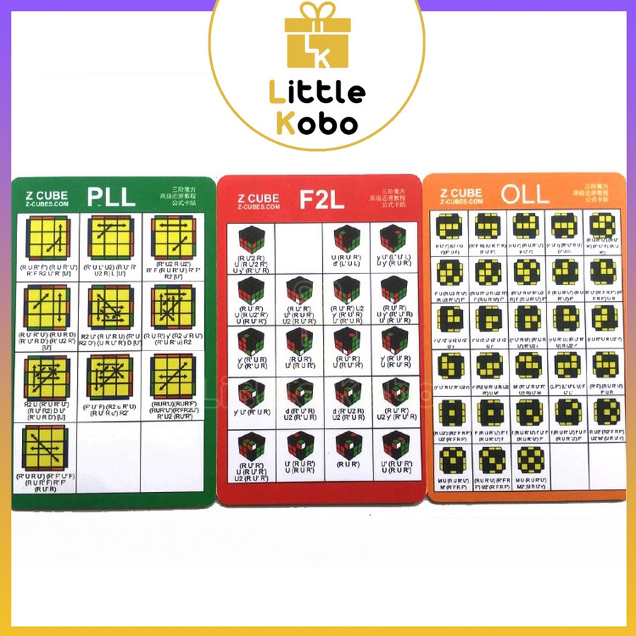 Bộ Card Công Thức CFOP Giải Rubik Tốc Độ Cao Công Thức F2L OLL PLL thumbnail