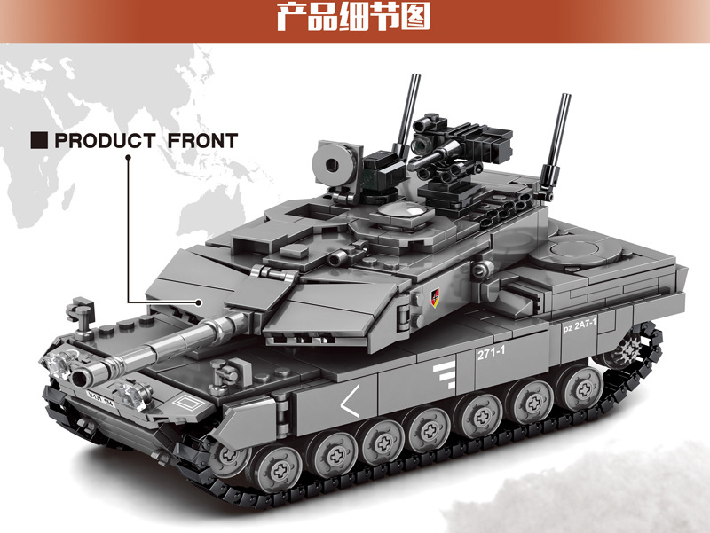 Đồ chơi Lắp ráp Mô hình Creator Expert xe tăng SY0104 Modern military germany tank Leopard zwei A sieben 2A7