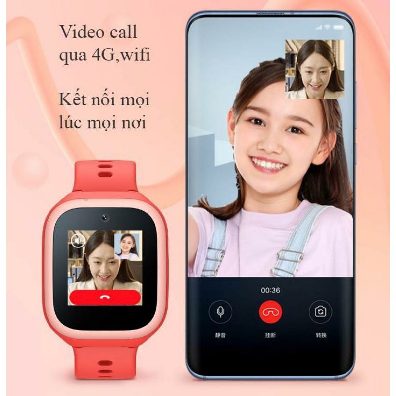 Đồng hồ định vị trẻ em xiaomi mitu 4c chống nước ipx7 có tiếng anh trên app