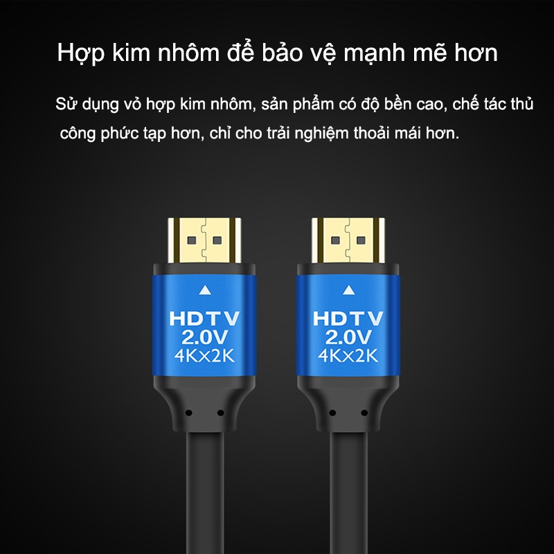 HDMI 2.0 hỗ trợ 4K 2k, cáp video HDMI chống nhiễu tốt, độ dài tín hiệu ổn định 1-10m