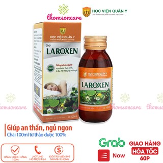 Siro Laroxen - Giúp an thần, ngủ ngon từ thảo dược - Học viện Quân y sản xuất, giảm mất ngủ từ dược liệu