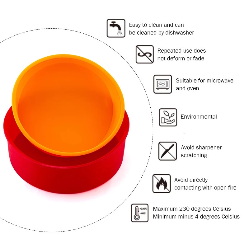 SG - Khuôn silicon hình tròn làm bánh, nướng bánh nhiều cỡ 4inch / 6inch / 8inch