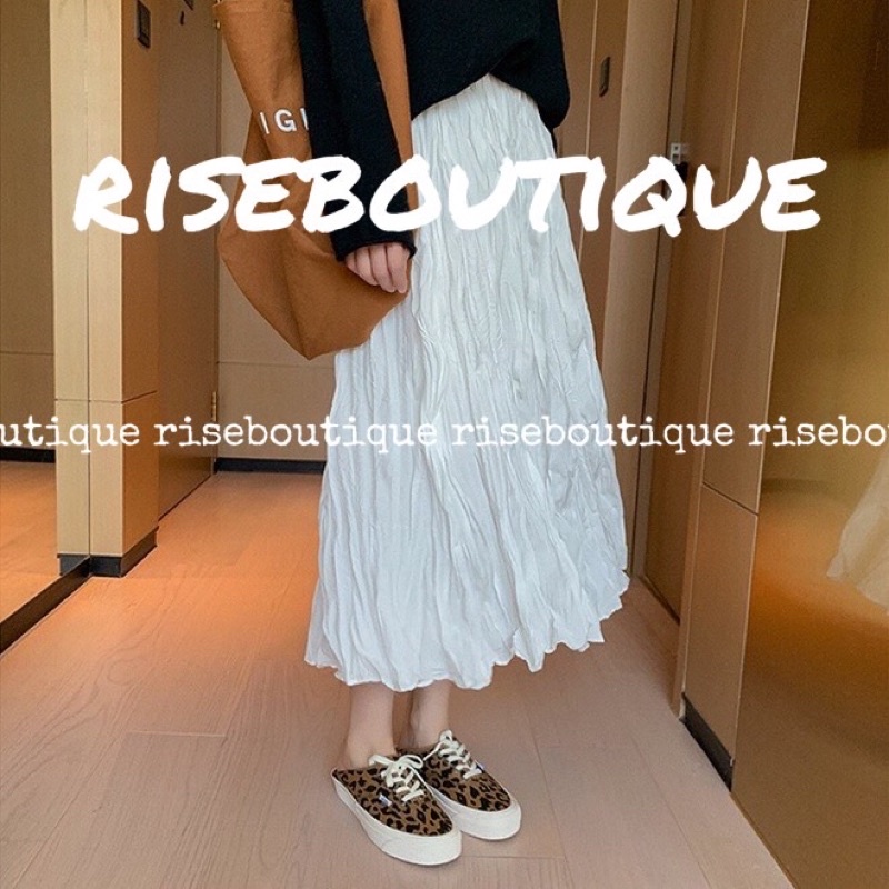 Chân váy trắng dài xếp ly chất cực xinh