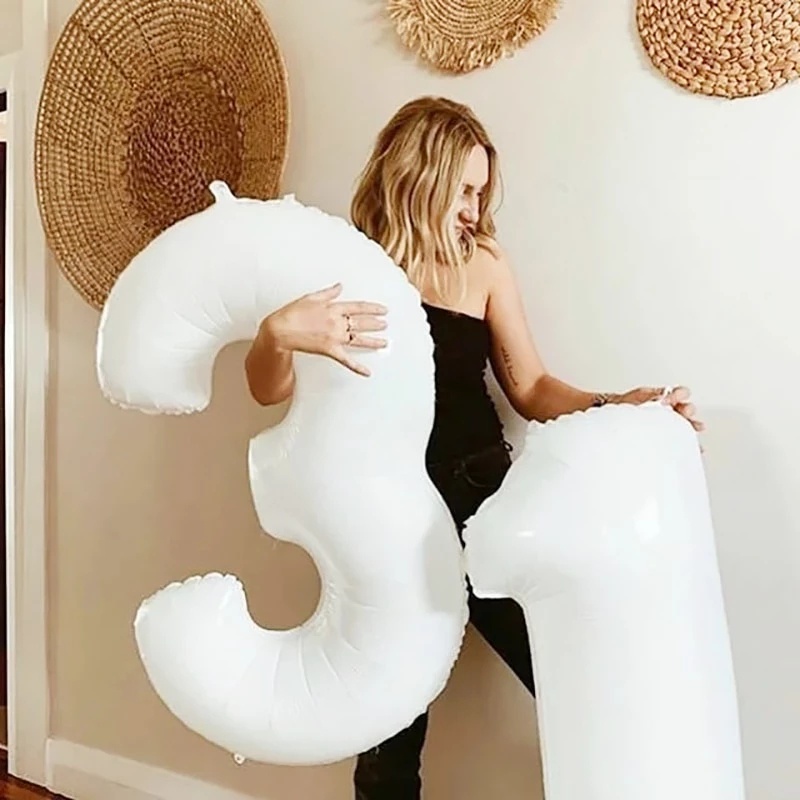 Bong Bóng Bằng Lá Nhôm Màu Trắng Dùng Trang Trí Tiệc Sinh Nhật / Tiệc Cưới / Kỷ Niệm