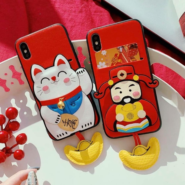 Ốp ví mèo và thần tài cho 1 năm mới tiền đầy túi tình đầy ví