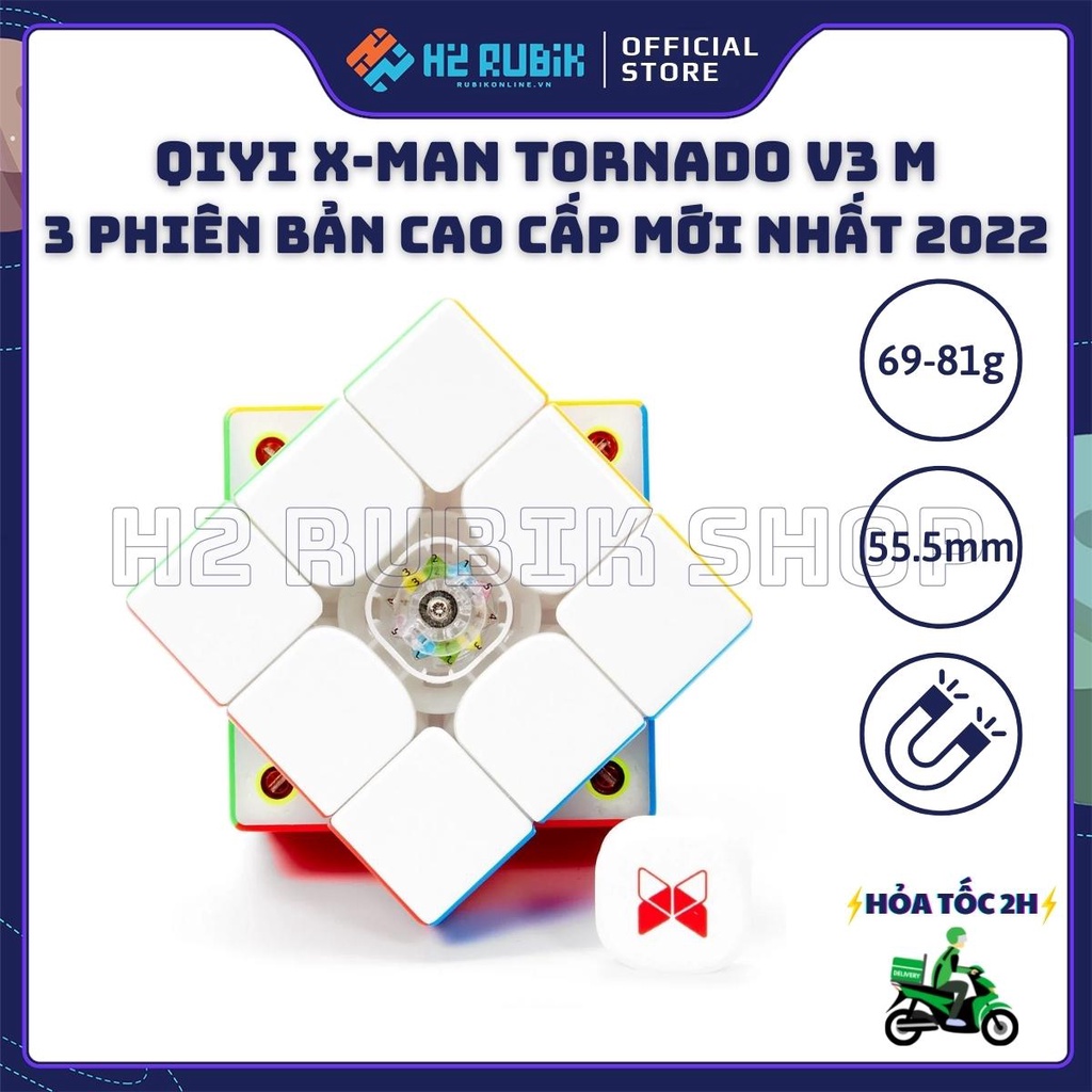 Rubik 3x3 QiYi X-Man Tornado V3 M có nam châm lõi mới nhất 2022 H2 Rubik Shop